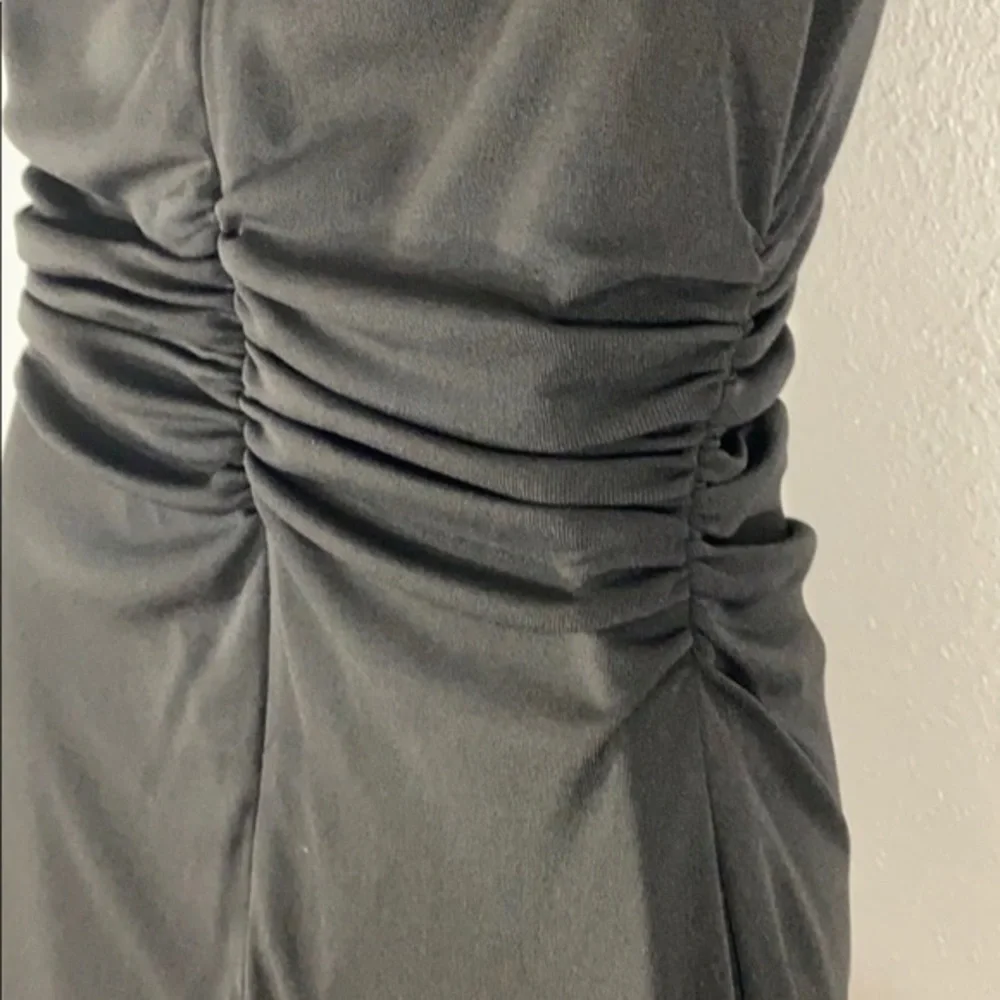 David Meister black drape neck cocktail dress V27